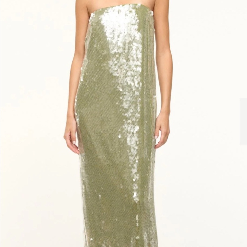 STAUD Casey Dress in Garden Moss